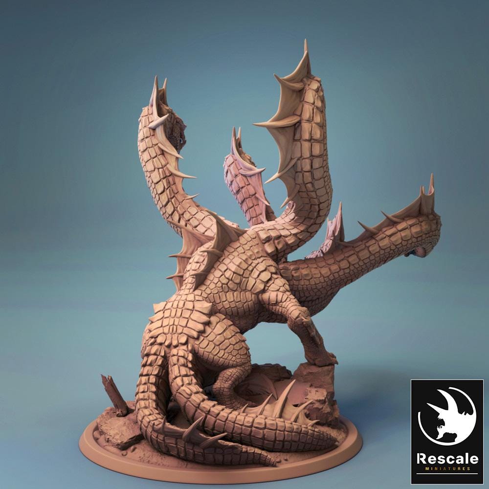 Hydra | TABLETOP SCALE | TTRPG Monster Miniature | Rescale Miniatures