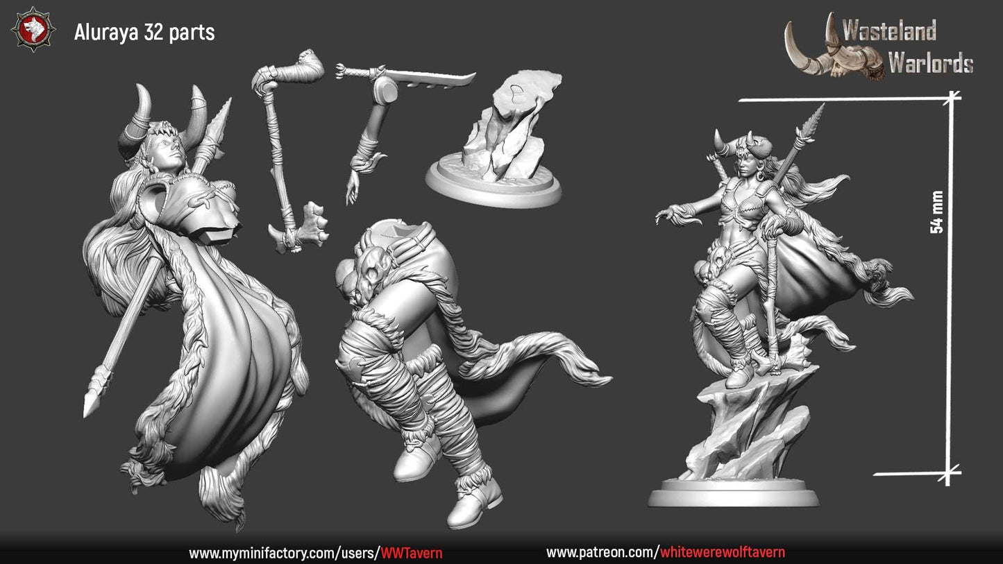 Aluraya Two-Core | TABLETOP SCALE | TTRPG Miniature | White Werewolf Tavern | Unpainted, Unplated Resin 8k