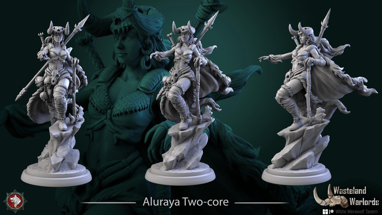 Aluraya Two-Core | TABLETOP SCALE | TTRPG Miniature | White Werewolf Tavern | Unpainted, Unplated Resin 8k