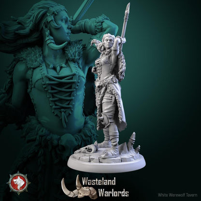 Barbarian Warlords, Females | TABLETOP SCALE | TTRPG Miniature | White Werewolf Tavern | Unpainted, Unplated Resin 8k
