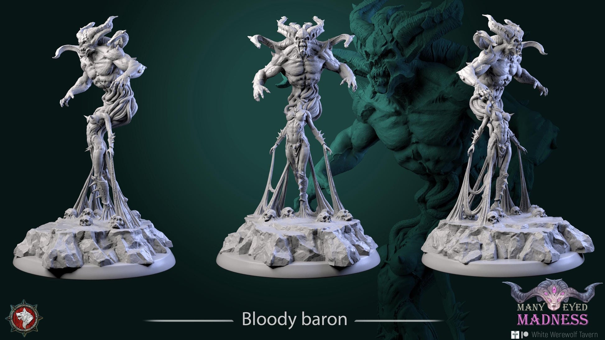 Bloody Baron | TABLETOP SCALE | TTRPG Miniature | White Werewolf Tavern | Unpainted, Unplated Resin 8k