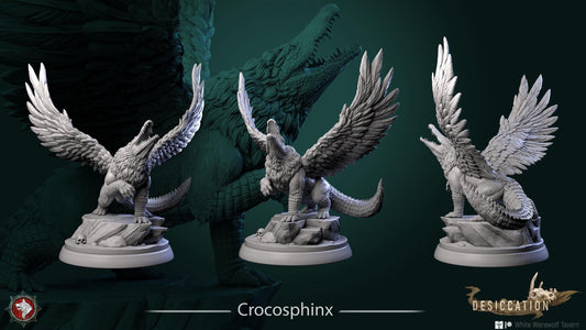 Crocosphinx | TABLETOP SCALE | D&D TTRPG Miniature | White Werewolf Tavern