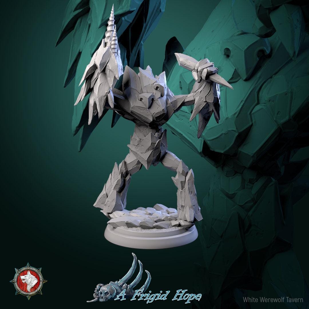 Crysalith Guardians | TABLETOP SCALE | TTRPG Miniature | White Werewolf Tavern | Unpainted, Unplated Resin 8k