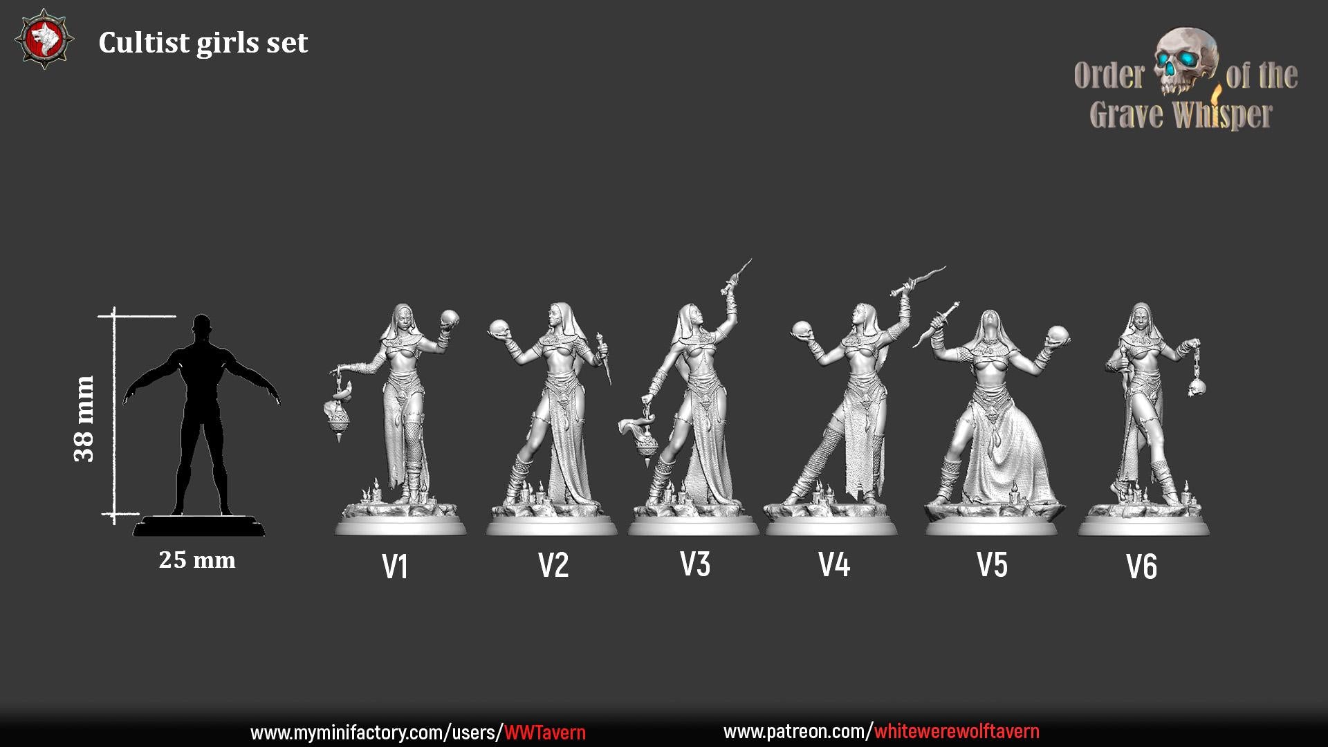 Cultist Girls | TABLETOP SCALE | TTRPG Miniature | White Werewolf Tavern | Unpainted, Unplated Resin 8k