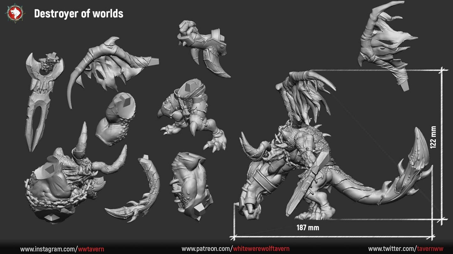 Destroyer of Worlds | TABLETOP SCALE | TTRPG D&D Miniature | White Werewolf Tavern