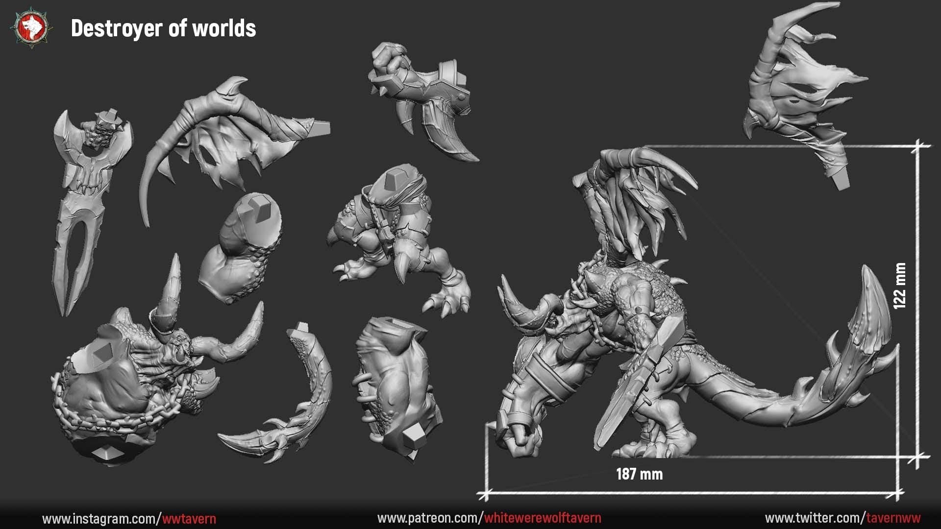 Destroyer of Worlds | TABLETOP SCALE | TTRPG D&D Miniature | White Werewolf Tavern
