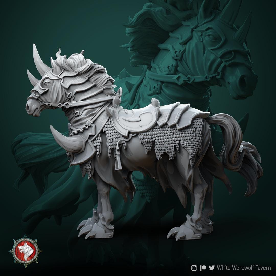 Devil Horse | TABLETOP SCALE | TTRPG D&D Miniature | White Werewolf Tavern