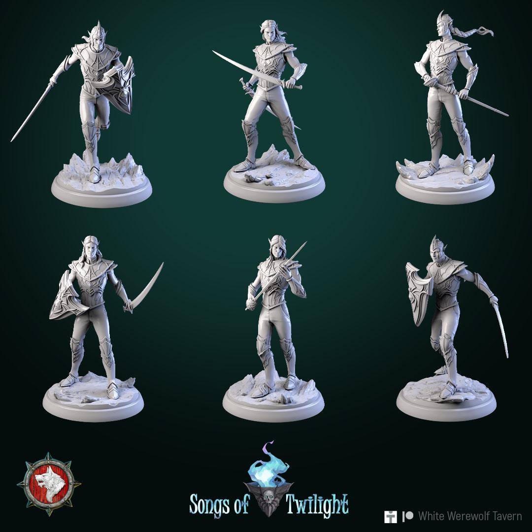 Drow Warriors | TABLETOP SCALE | TTRPG Miniature | White Werewolf Tavern