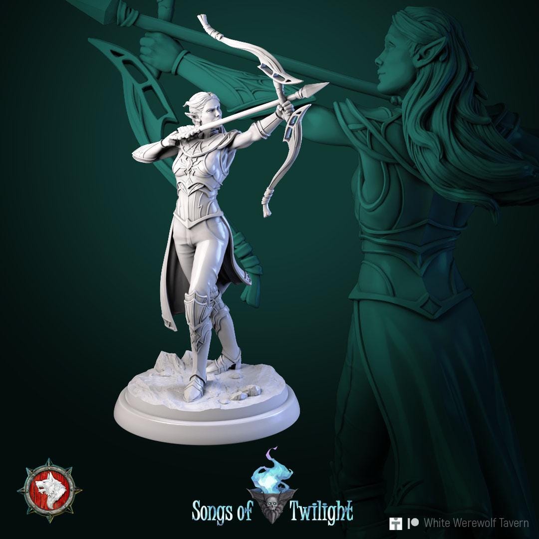 Drow Warriors, Females | TABLETOP SCALE | TTRPG Miniature | White Werewolf Tavern