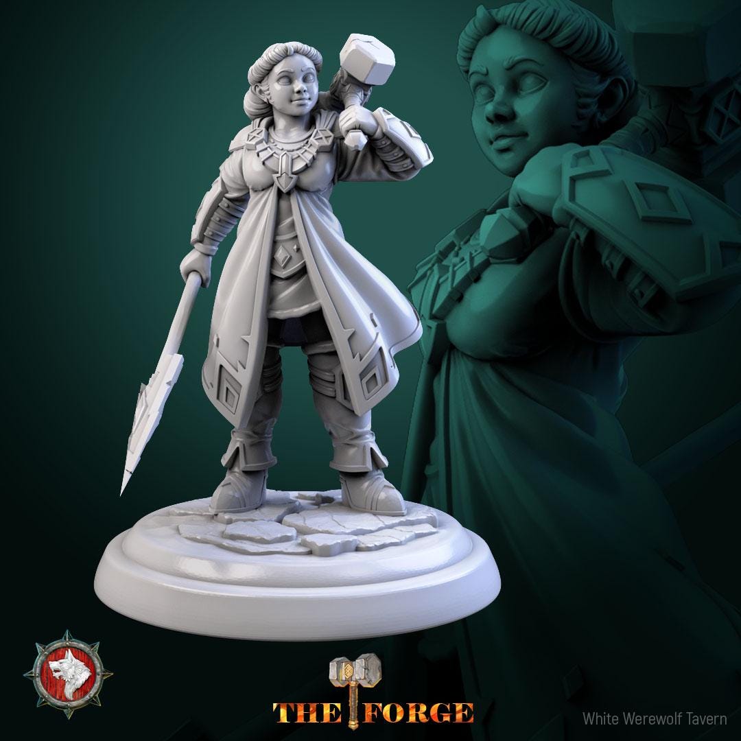 Dwarven Female Warriors | TABLETOP SCALE | TTRPG Miniature | White Werewolf Tavern