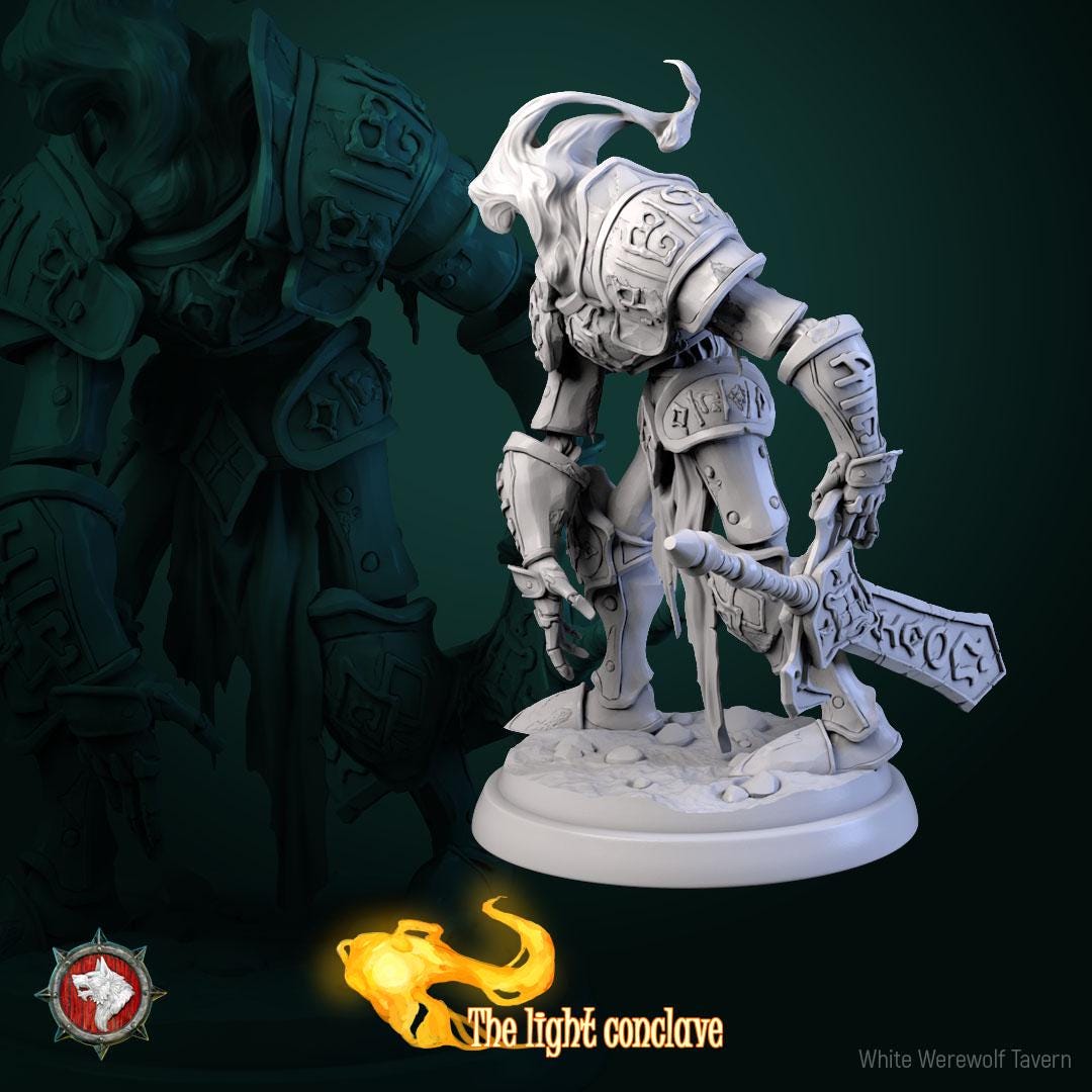 Elemental Armors | TABLETOP SCALE | TTRPG Miniature | White Werewolf Tavern