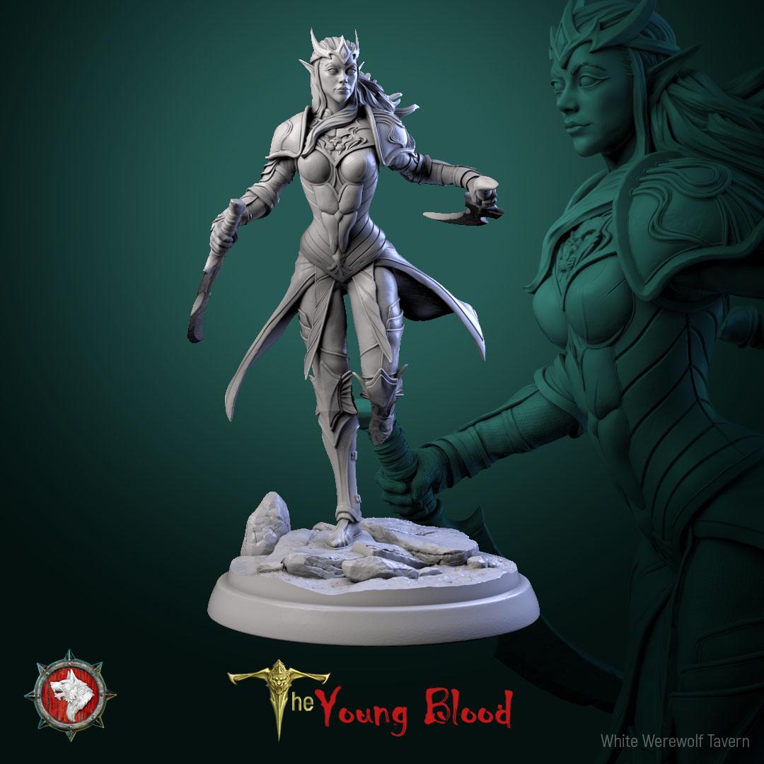 Elven Female Warriors | TABLETOP SCALE | TTRPG Miniature | White Werewolf Tavern