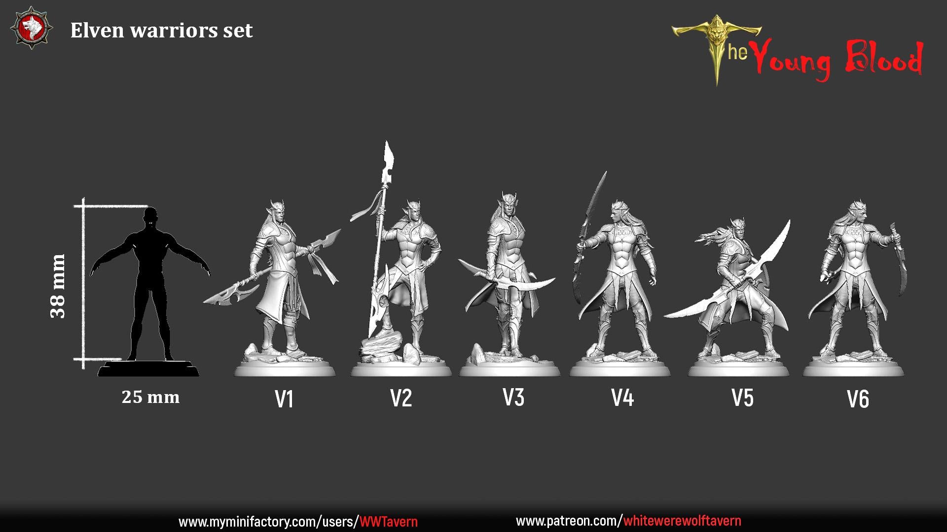 Elven Warriors | TABLETOP SCALE | TTRPG Miniature | White Werewolf Tavern