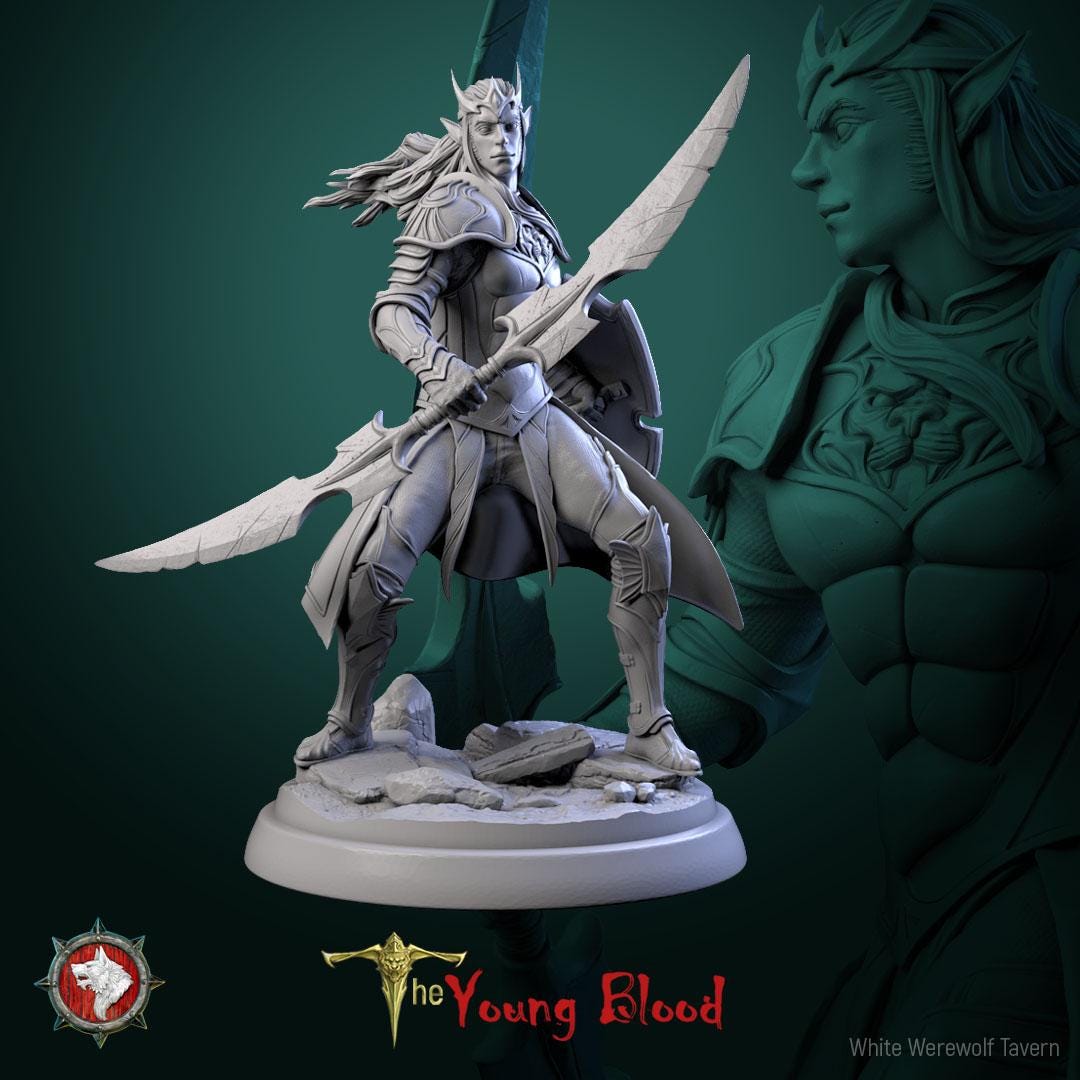 Elven Warriors | TABLETOP SCALE | TTRPG Miniature | White Werewolf Tavern