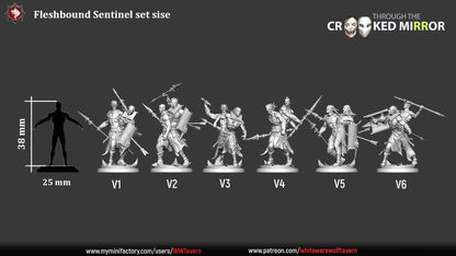 Fleshbound Sentinels | TABLETOP SCALE | TTRPG D&D Miniature | White Werewolf Tavern