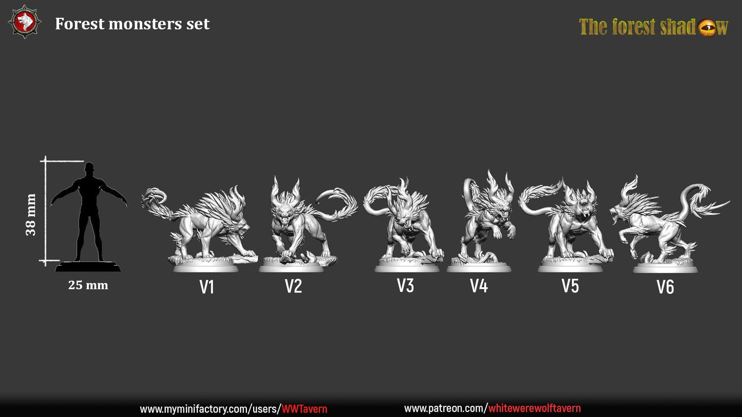 Forest Monsters | TABLETOP SCALE | TTRPG D&D Miniature | White Werewolf Tavern