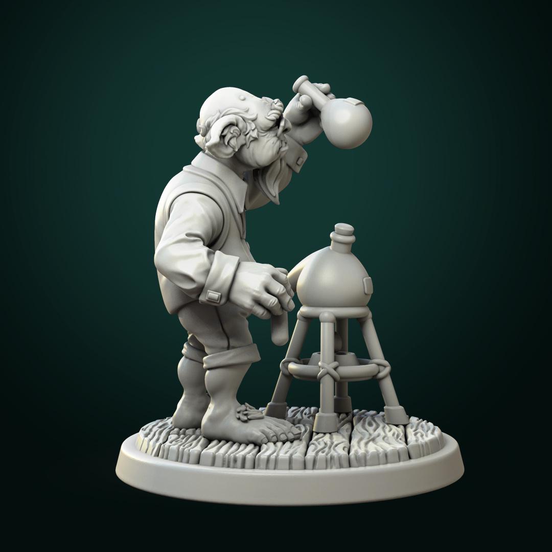 Goblin Alchemist | TABLETOP SCALE | TTRPG D&D Miniature | White Werewolf Tavern