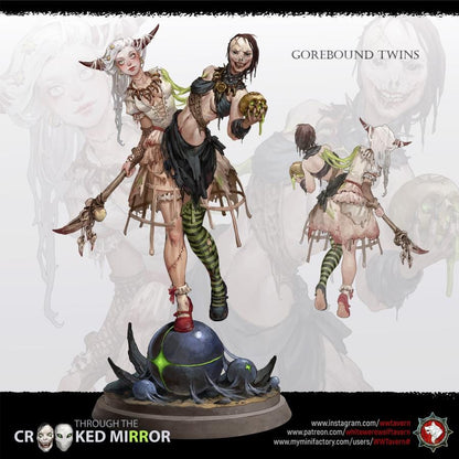 Gorebound Twins | TABLETOP SCALE | TTRPG D&D Miniature | White Werewolf Tavern