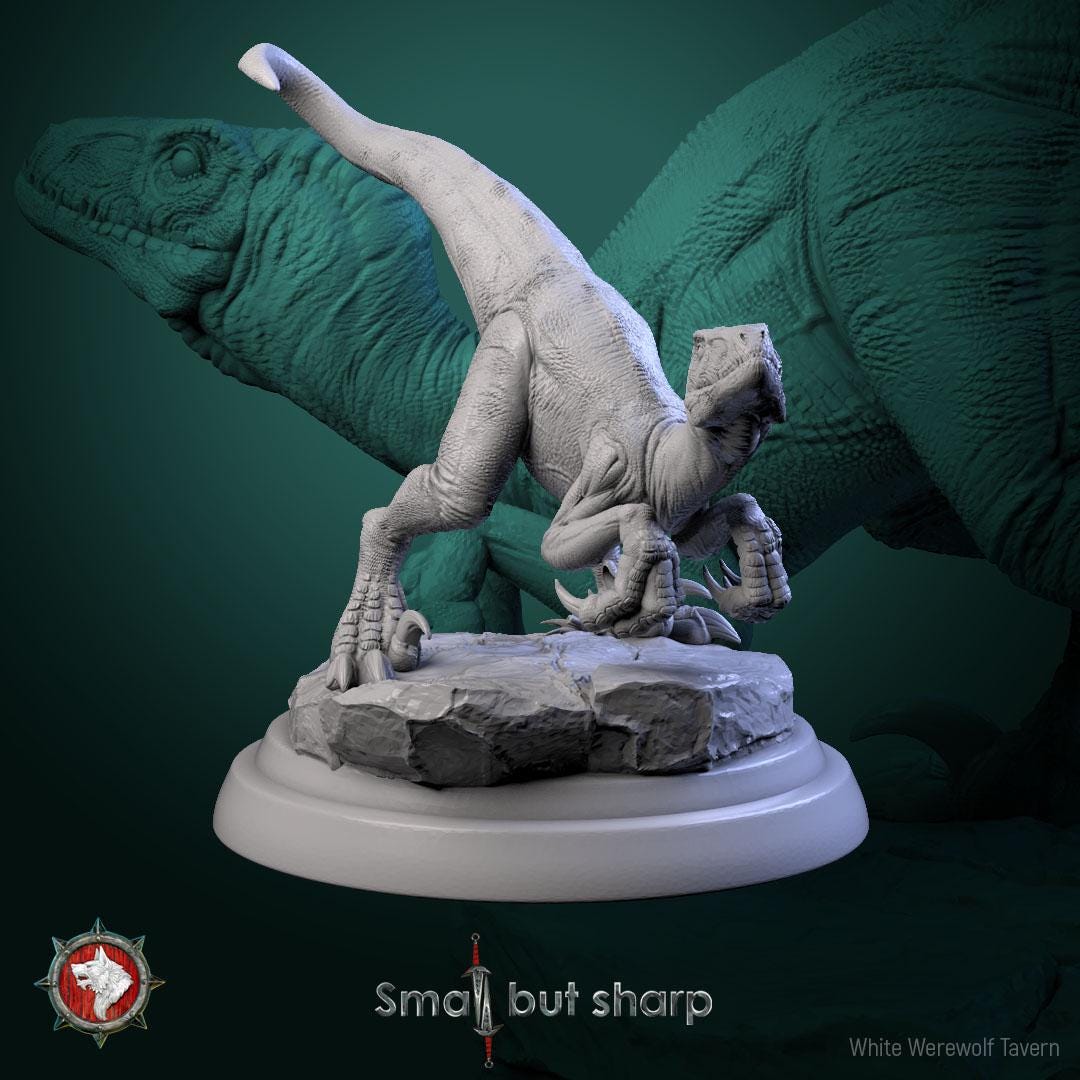 Halfings Dino Mounts | TABLETOP SCALE | TTRPG D&D Miniature | White Werewolf Tavern