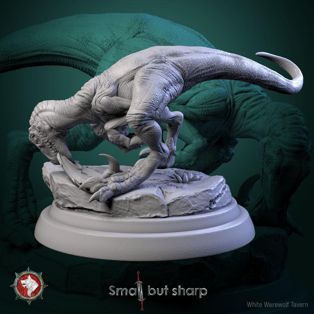 Halfings Dino Mounts | TABLETOP SCALE | TTRPG D&D Miniature | White Werewolf Tavern