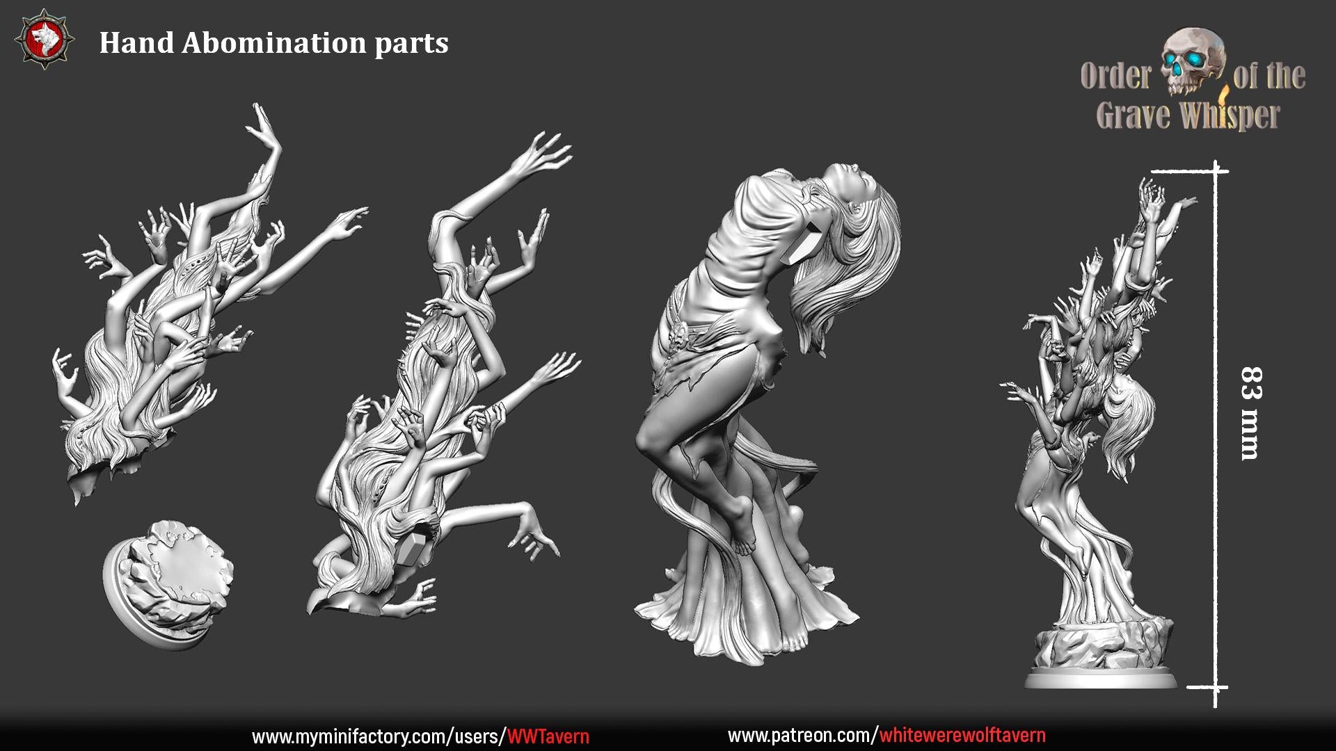 Hand Abomination | TABLETOP SCALE | TTRPG D&D Miniature | White Werewolf Tavern