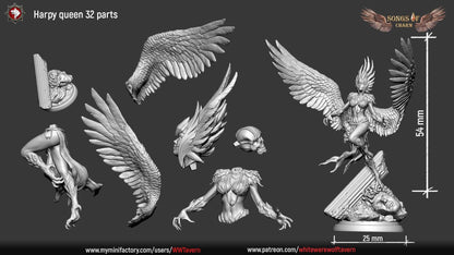 Harpy Queen | TTRPG D&D Miniature | White Werewolf Tavern