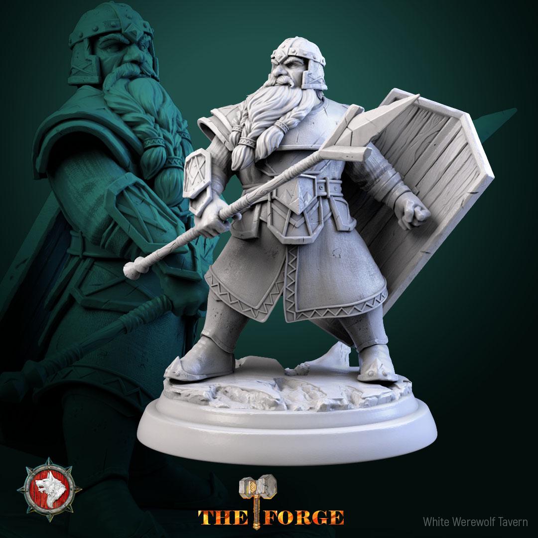 Heavy Armored Dwarves | TABLETOP SCALE | TTRPG D&D Miniature | White Werewolf Tavern