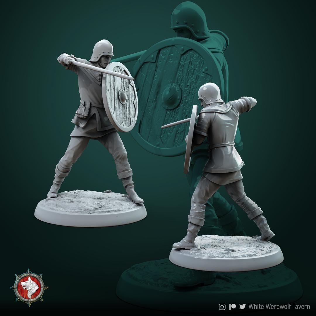 Human Militia | TABLETOP SCALE | TTRPG D&D Miniature | White Werewolf Tavern