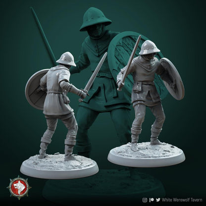 Human Militia | TABLETOP SCALE | TTRPG D&D Miniature | White Werewolf Tavern