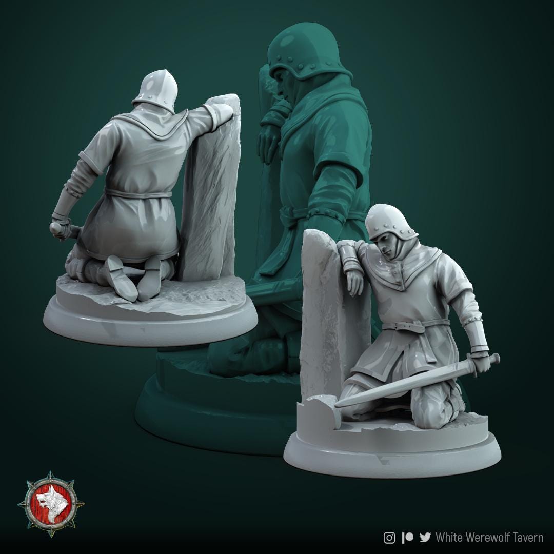 Human Militia, Wounded | TABLETOP SCALE | TTRPG D&D Miniature | White Werewolf Tavern