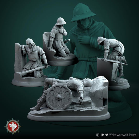 Human Militia, Wounded | TABLETOP SCALE | TTRPG D&D Miniature | White Werewolf Tavern