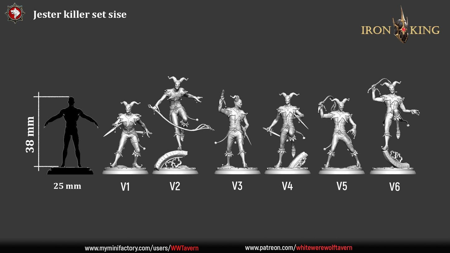 Jester Killers | TABLETOP SCALE | TTRPG D&D Miniature | White Werewolf Tavern