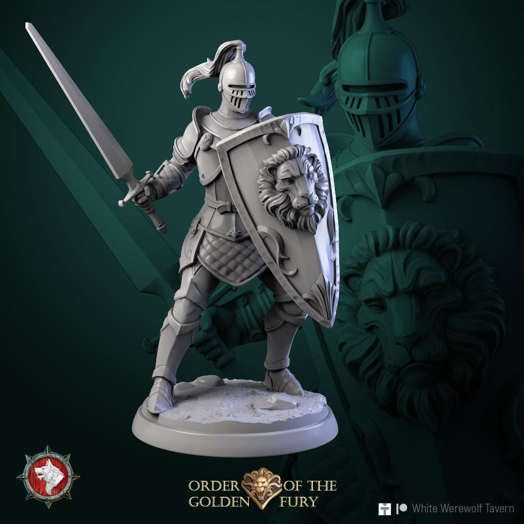 Knights | TABLETOP SCALE | TTRPG D&D Miniature | White Werewolf Tavern