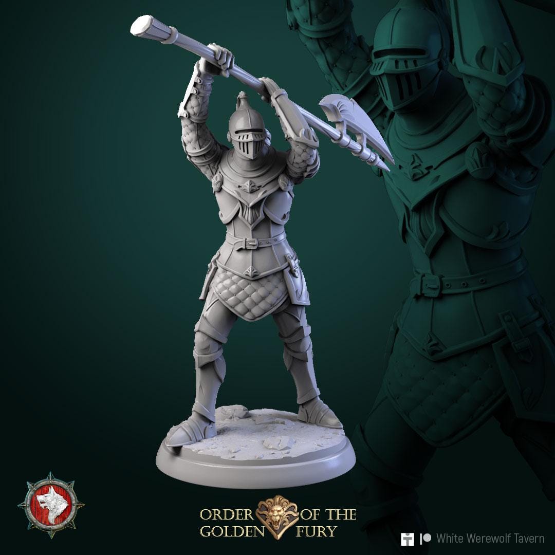 Knights | TABLETOP SCALE | TTRPG D&D Miniature | White Werewolf Tavern