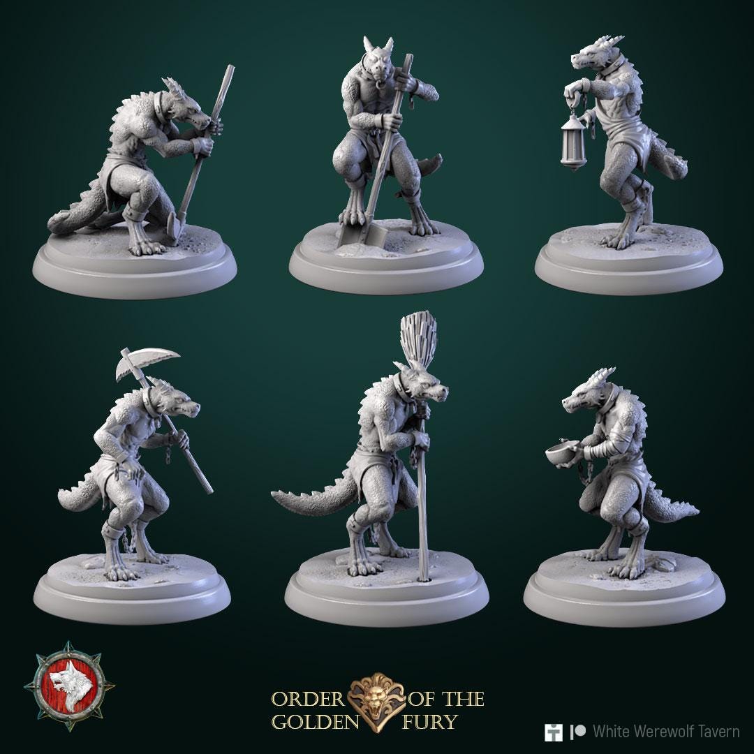 Kobold Slaves | TABLETOP SCALE | TTRPG D&D Miniature | White Werewolf Tavern