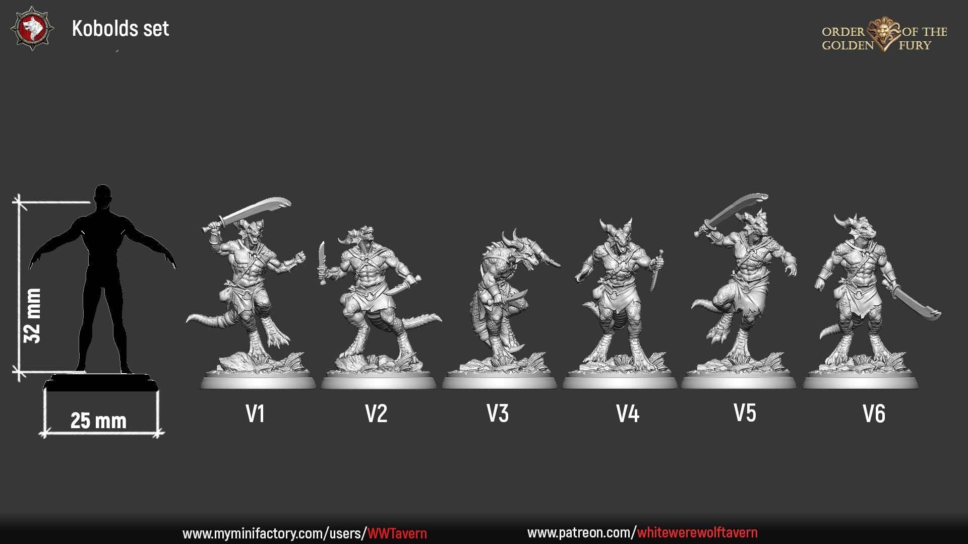 Kobolds | TABLETOP SCALE | TTRPG D&D Miniature | White Werewolf Tavern