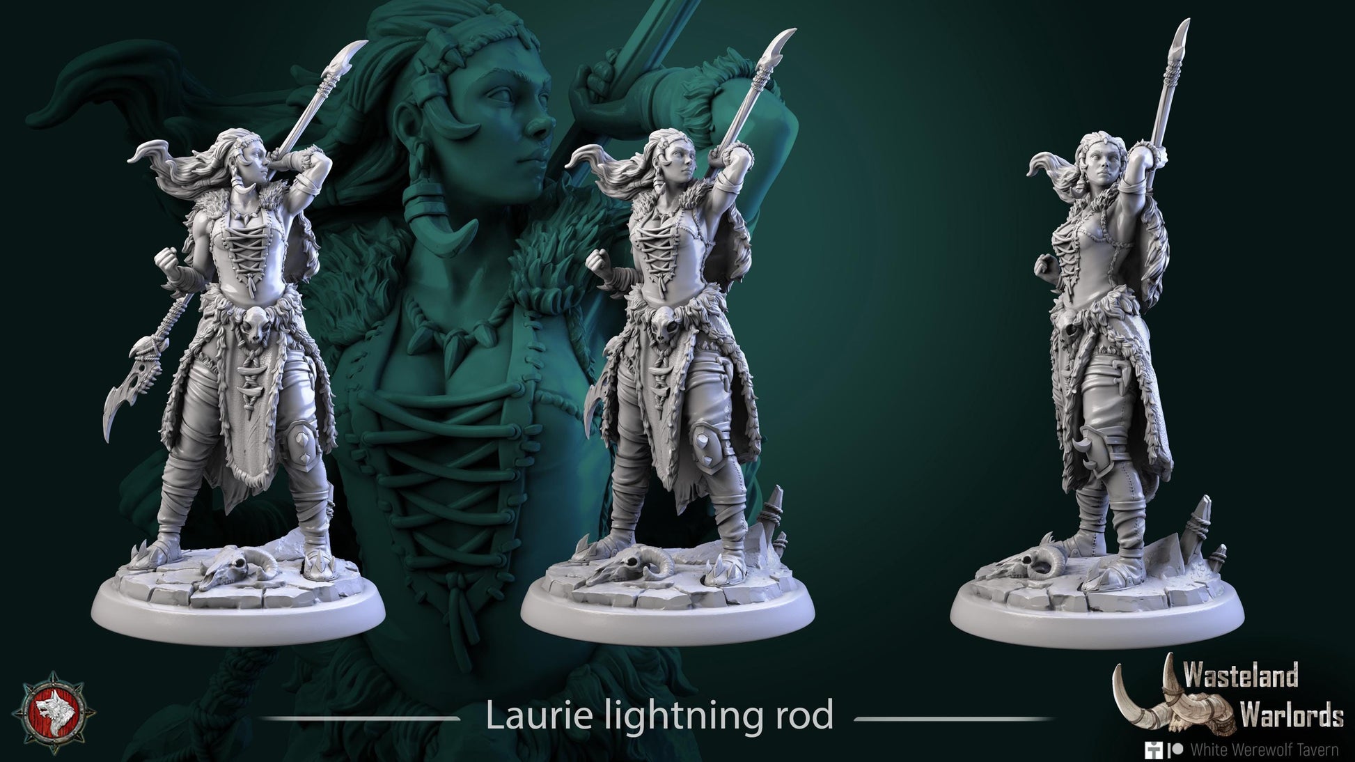 Laurie Lightning Rod | TABLETOP SCALE | TTRPG Miniature | White Werewolf Tavern