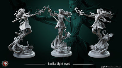 Lesika Light-eyed | TTRPG D&D Miniature | White Werewolf Tavern