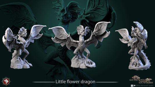 Little Flower Dragon | TABLETOP SCALE | TTRPG D&D Miniature | White Werewolf Tavern