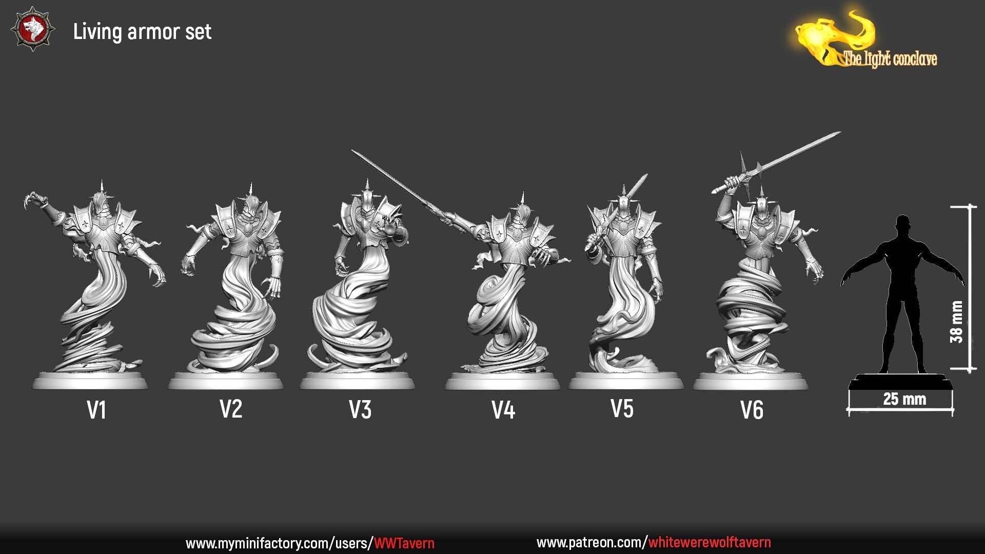 Living Armor | TABLETOP SCALE | TTRPG D&D Miniature | White Werewolf Tavern