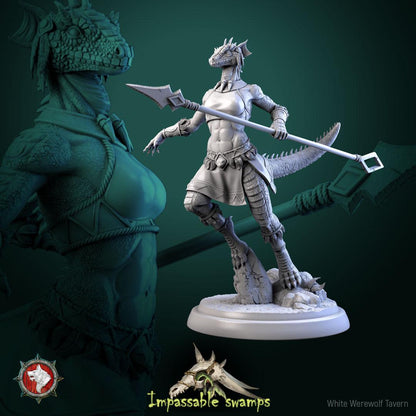 Lizardfolk Females | TABLETOP SCALE | TTRPG D&D Miniature | White Werewolf Tavern
