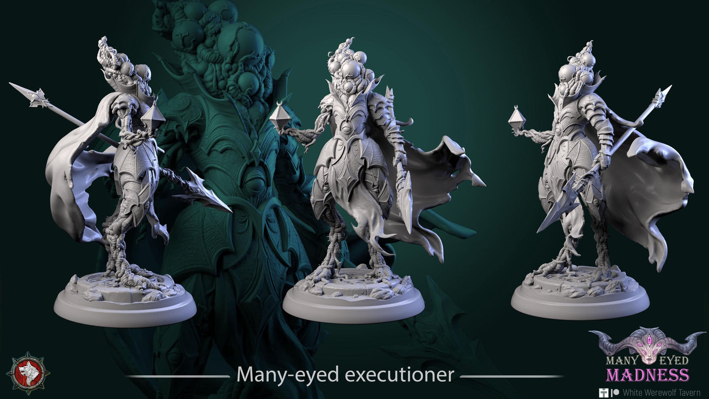 Many Eyed Executioner | TABLETOP SCALE | TTRPG D&D Miniature | White Werewolf Tavern