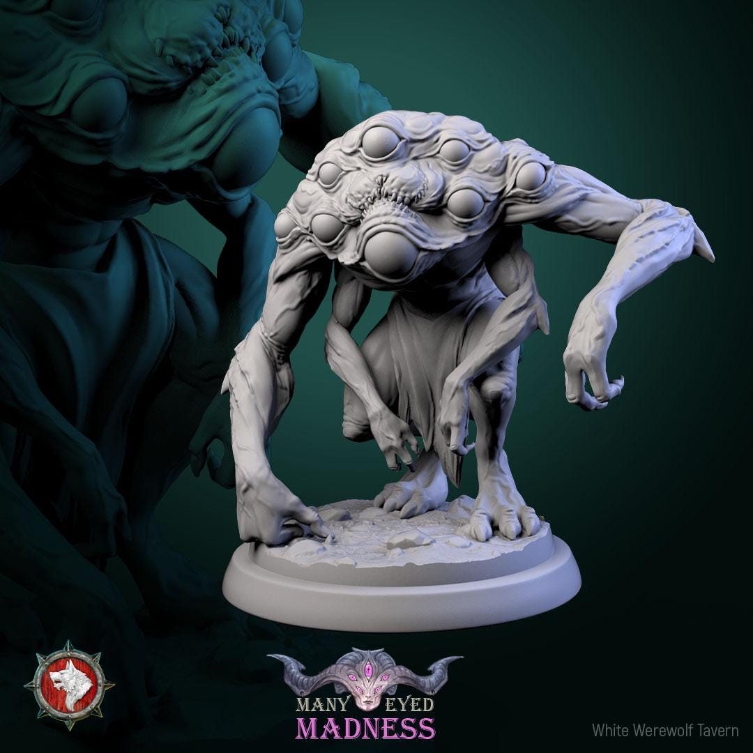 Many Eyed Monsters | TABLETOP SCALE | TTRPG D&D Miniature | White Werewolf Tavern
