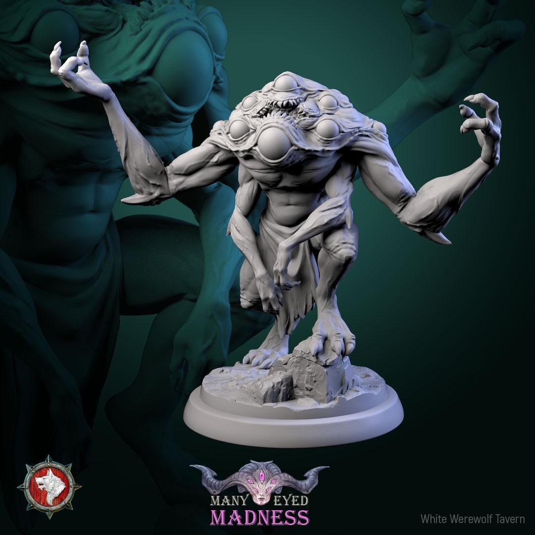 Many Eyed Monsters | TABLETOP SCALE | TTRPG D&D Miniature | White Werewolf Tavern