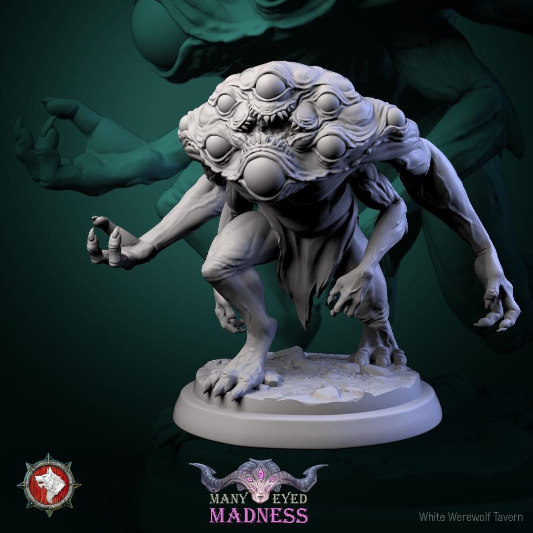 Many Eyed Monsters | TABLETOP SCALE | TTRPG D&D Miniature | White Werewolf Tavern