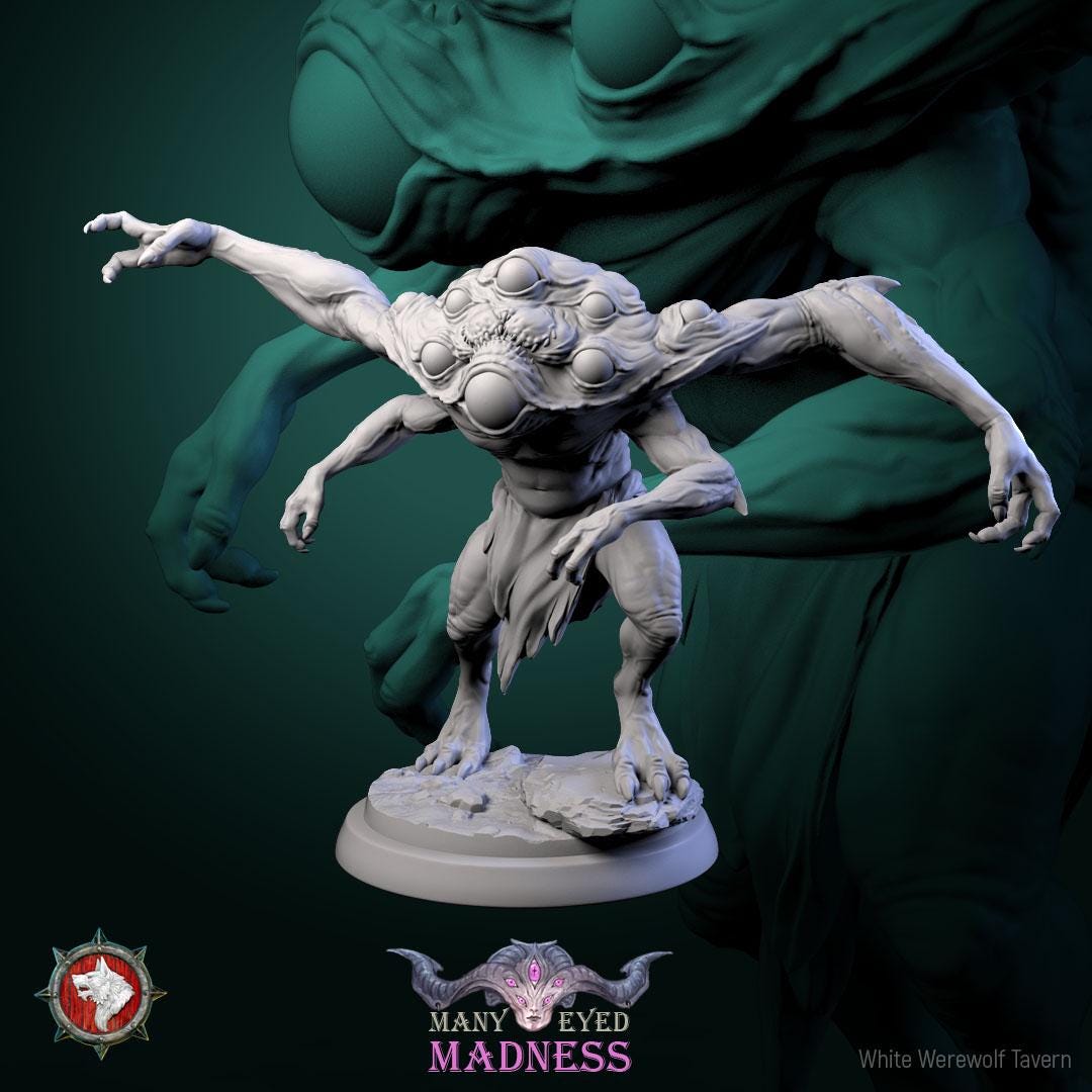 Many Eyed Monsters | TABLETOP SCALE | TTRPG D&D Miniature | White Werewolf Tavern