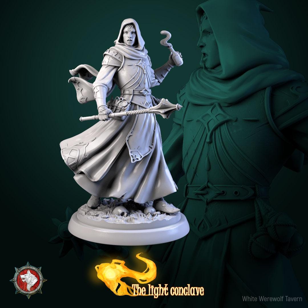 Masked Clerics | TABLETOP SCALE | TTRPG D&D Miniature | White Werewolf Tavern
