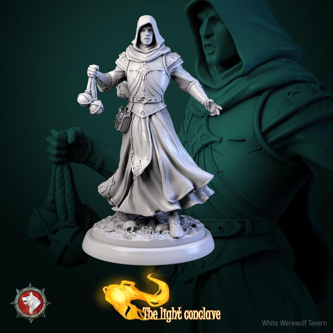 Masked Clerics | TABLETOP SCALE | TTRPG D&D Miniature | White Werewolf Tavern