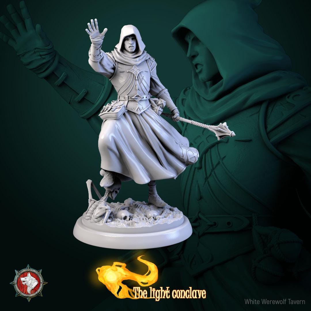 Masked Clerics | TABLETOP SCALE | TTRPG D&D Miniature | White Werewolf Tavern
