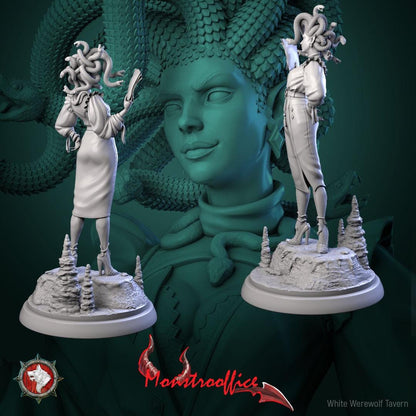 Medusa Director | TABLETOP SCALE | TTRPG D&D Miniature | White Werewolf Tavern